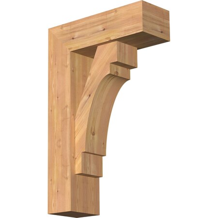 Merced Block Smooth Bracket W/ Offset Brace, Western Red Cedar, 7 1/2W X 22D X 34H